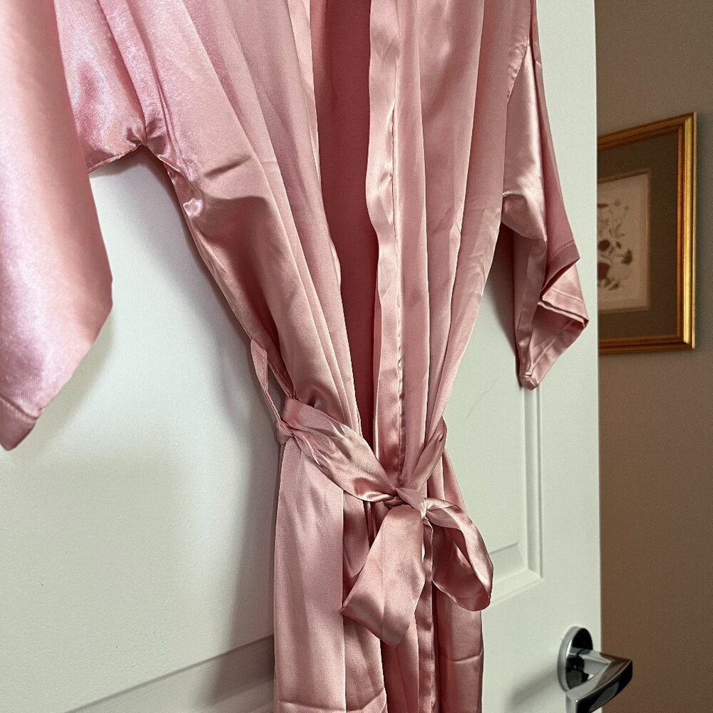 Satin pink robe